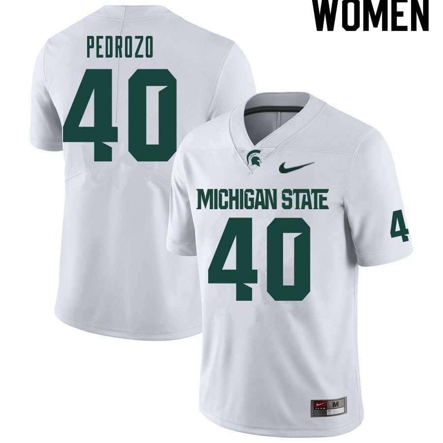 Women #40 Jude Pedrozo Michigan State Spartans College Football Jerseys Sale-White